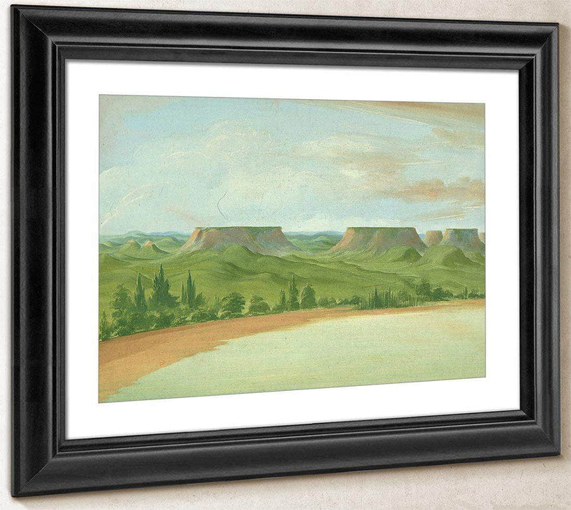Square Hills, 1200 Miles Above St. Louis By George Catlin Fine Art Print