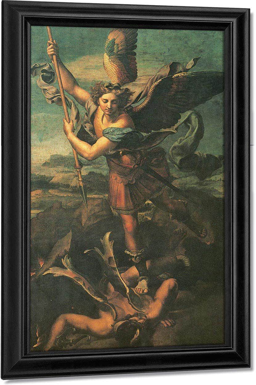 St By Michael And Satan By Raphael Fine Art Print