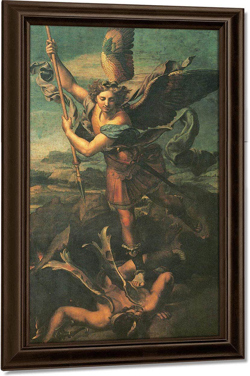 St By Michael And Satan By Raphael Fine Art Print