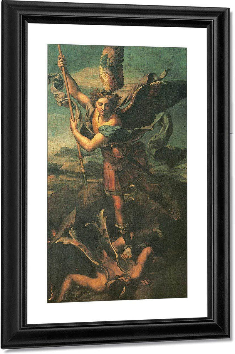 St By Michael And Satan By Raphael Fine Art Print