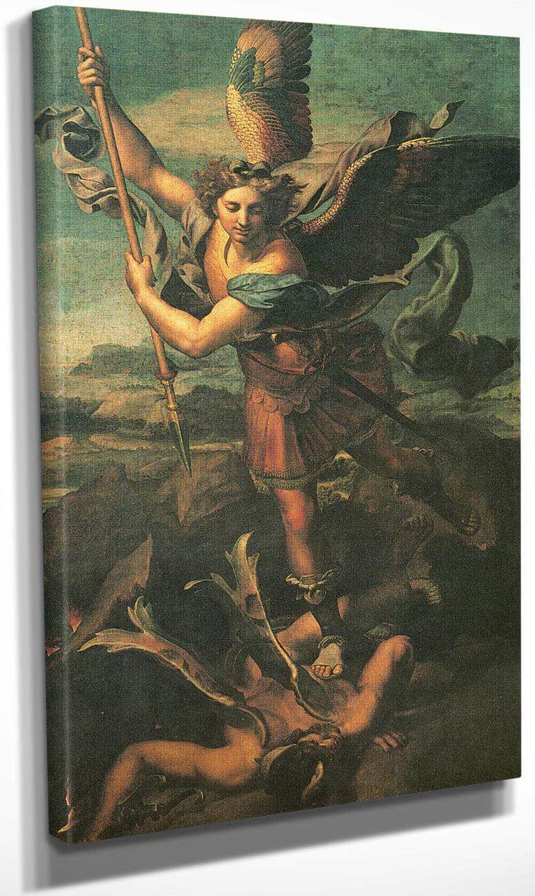 St By Michael And Satan By Raphael Fine Art Print