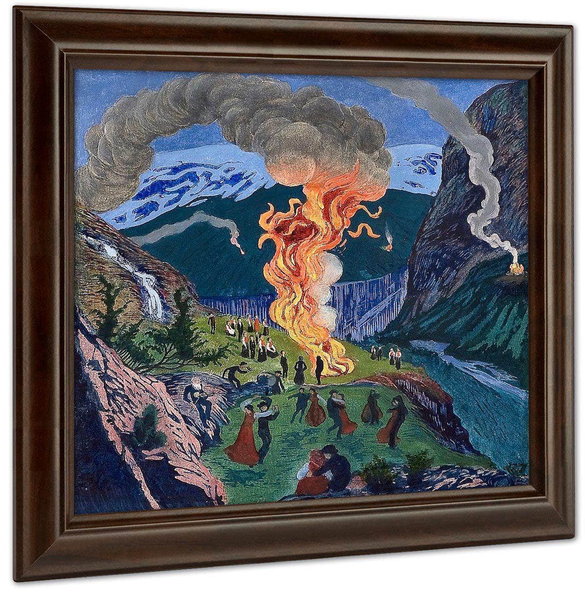 St. Hansbål (Also Known As Midsummer Night Bonfire) By Nicolai Astrup Fine Art Print