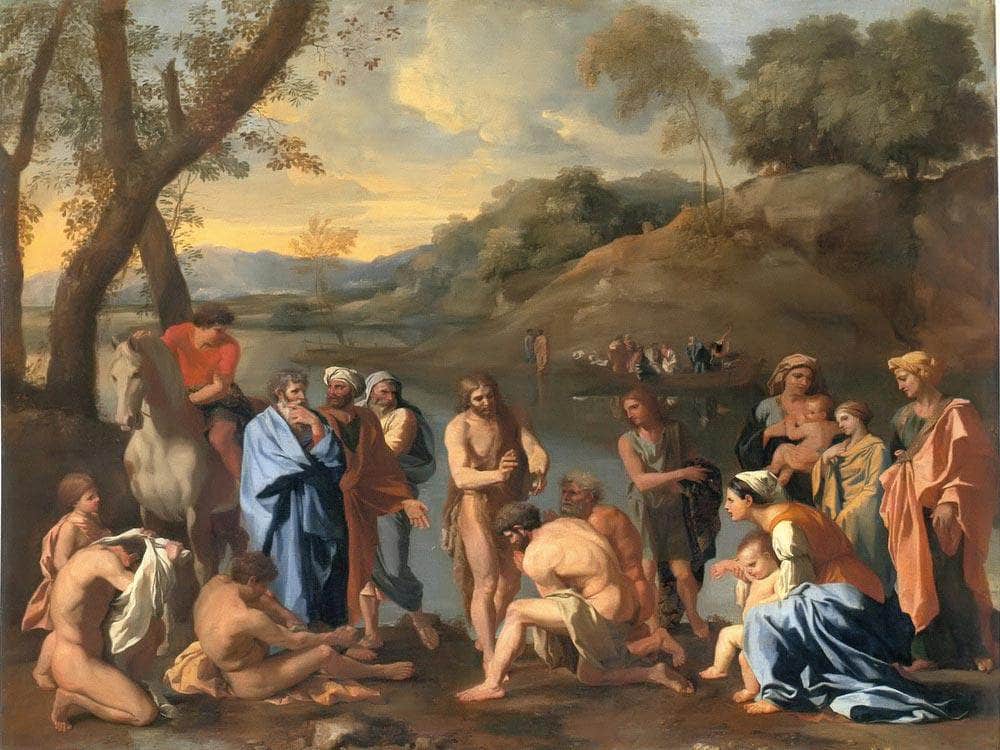 St John Baptising The People By Nicholas Poussin Fine Art Print