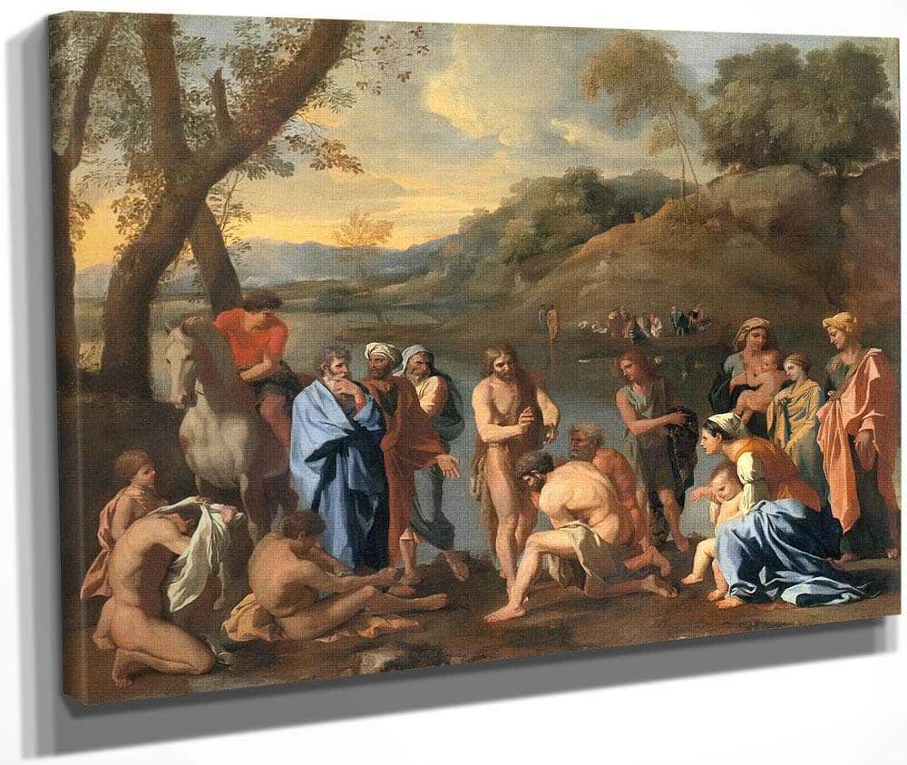 St John Baptising The People By Nicholas Poussin Fine Art Print