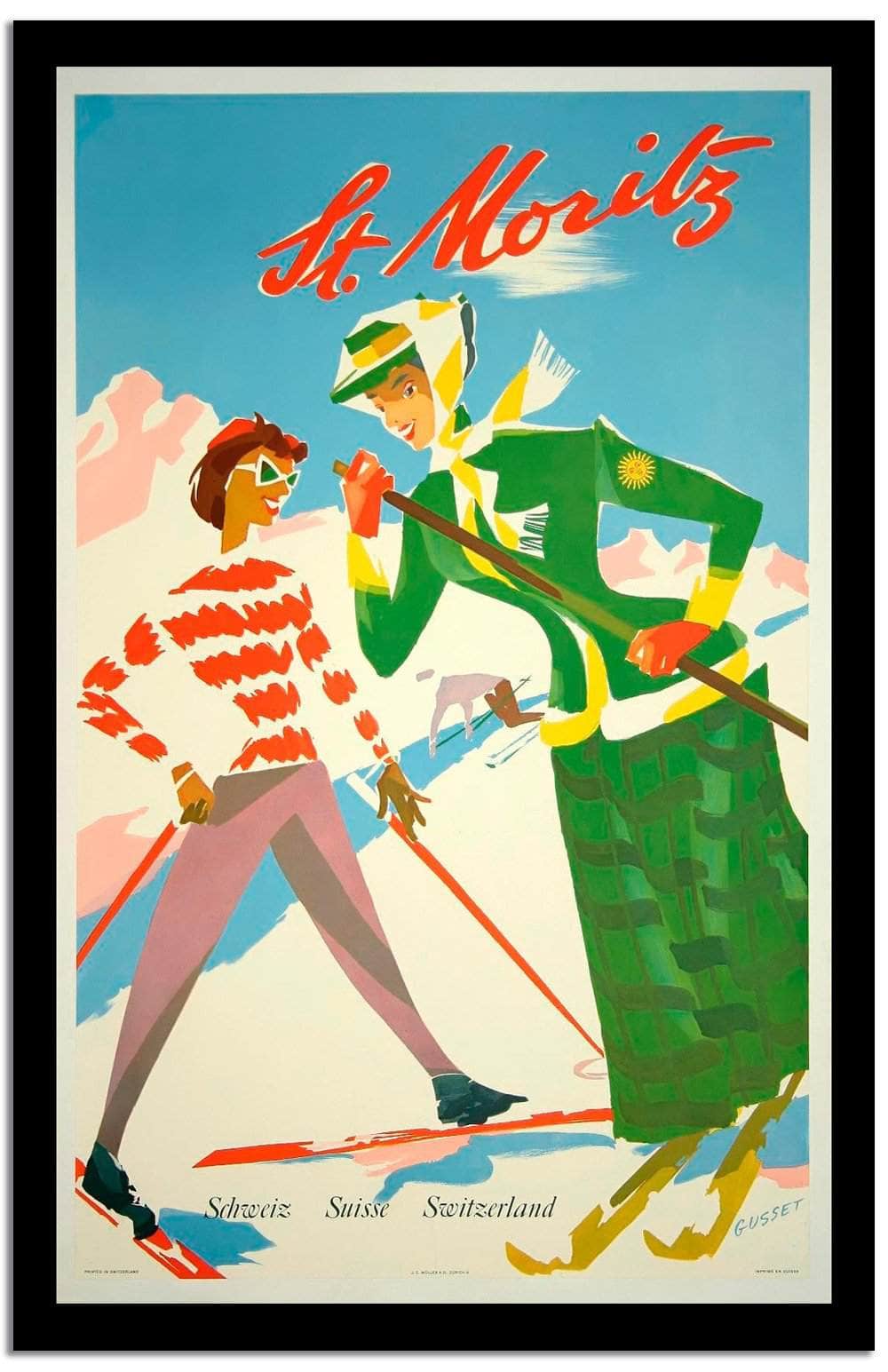 St. Moritz  Vintage Poster Fine Art Print