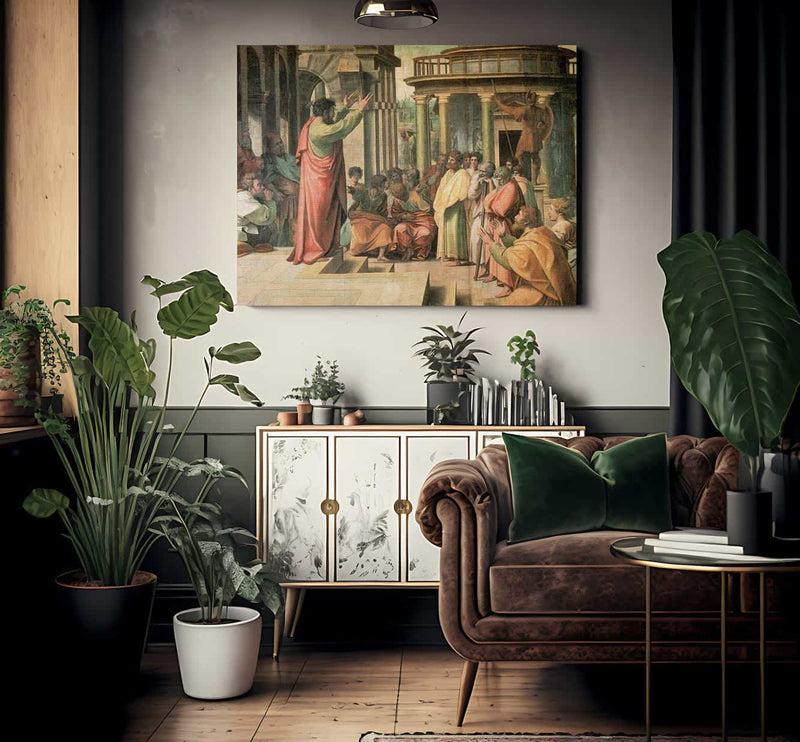 St. Paul Preaching In Athens By Raphael Fine Art Print