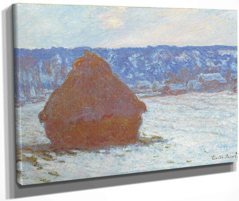 Stack Of Wheat (Snow Effect Overcast Day) By Monet Claude Fine Art Print