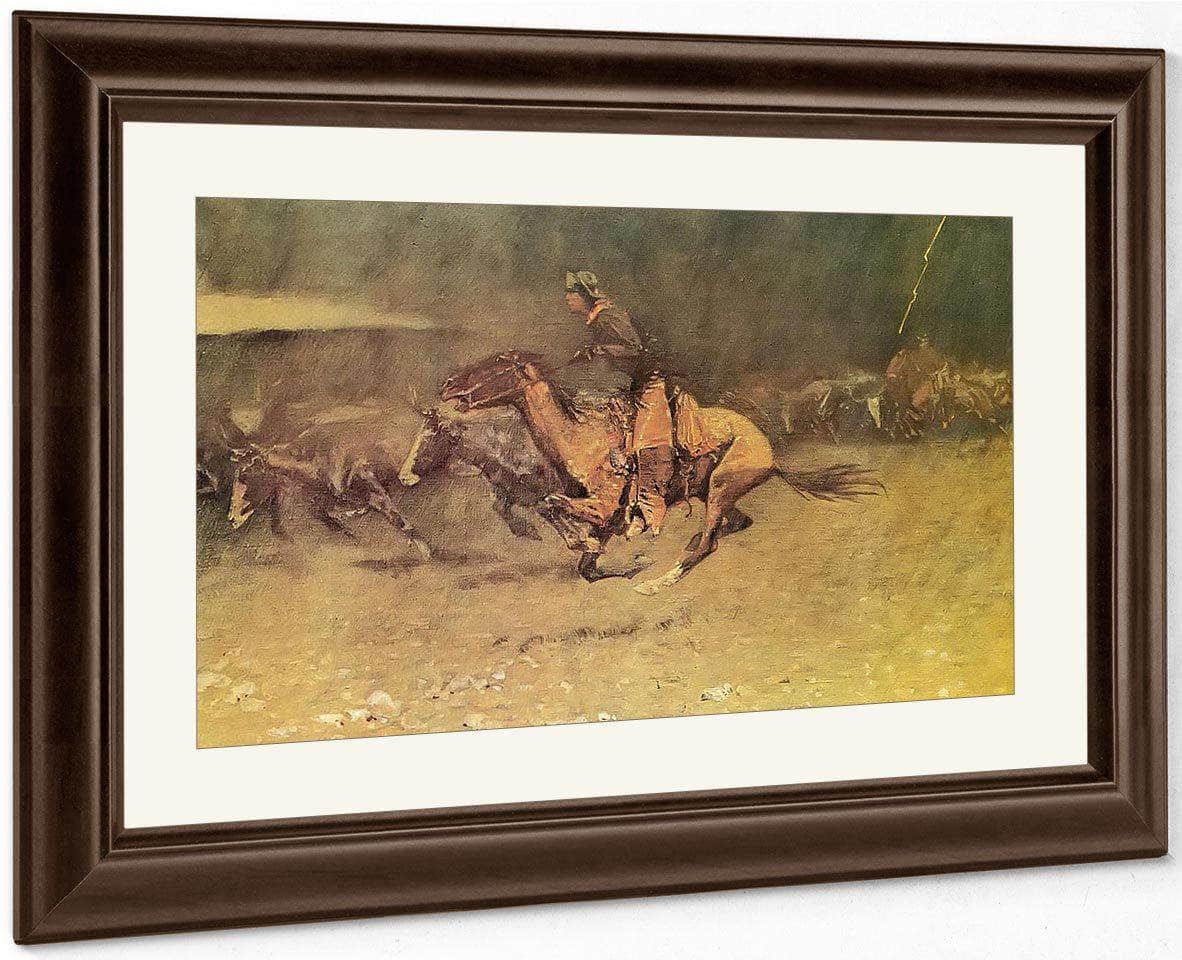 Stampeded By Lightning Aka The Stampede By Frederic Remington Fine Art Print