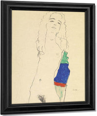 Standing Female Nude By Egon Schiele Fine Art Print