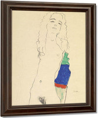 Standing Female Nude By Egon Schiele Fine Art Print