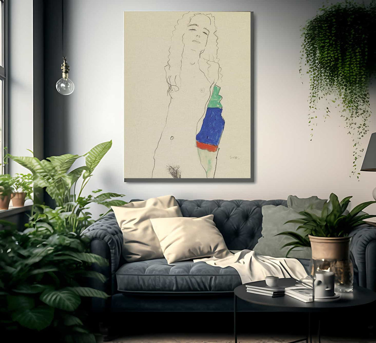 Standing Female Nude By Egon Schiele Fine Art Print