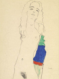 Standing Female Nude By Egon Schiele Fine Art Print