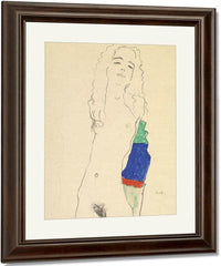Standing Female Nude By Egon Schiele Fine Art Print