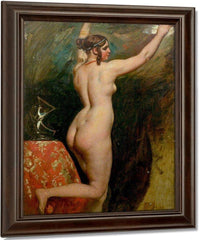 Standing Female Nude With Helmet By William Etty Fine Art Print
