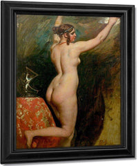 Standing Female Nude With Helmet By William Etty Fine Art Print