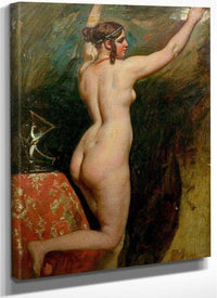 Standing Female Nude With Helmet By William Etty Fine Art Print