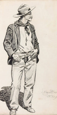 Standing Gentleman 1895 By Maynard Dixon Fine Art Print