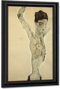 Standing Male Nude By Egon Schiele Fine Art Print