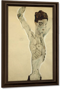 Standing Male Nude By Egon Schiele Fine Art Print