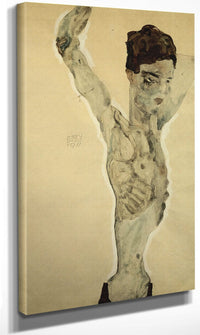 Standing Male Nude By Egon Schiele Fine Art Print