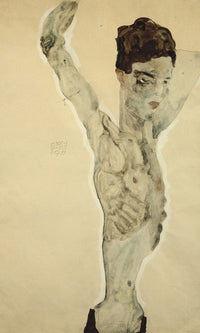 Standing Male Nude By Egon Schiele Fine Art Print