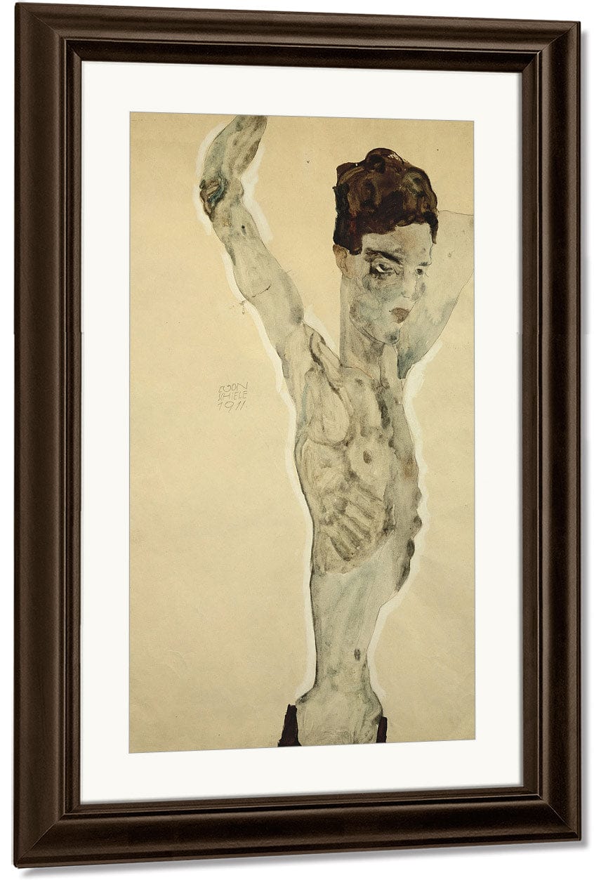 Standing Male Nude By Egon Schiele Fine Art Print