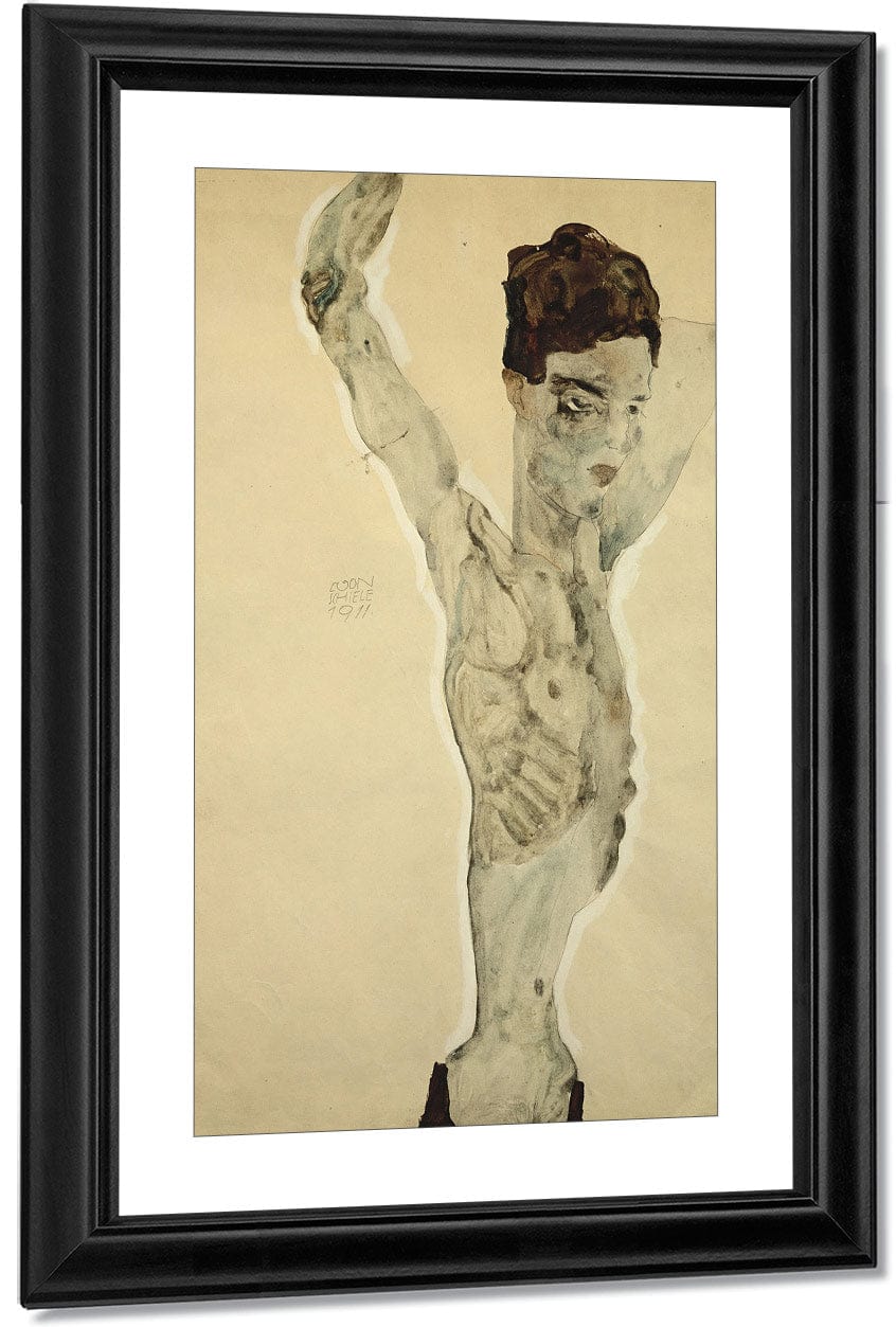 Standing Male Nude By Egon Schiele Fine Art Print