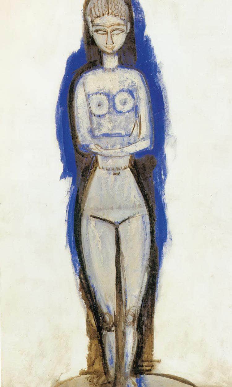 Standing Nude 191112 By Amedeo Modigliani Fine Art Print