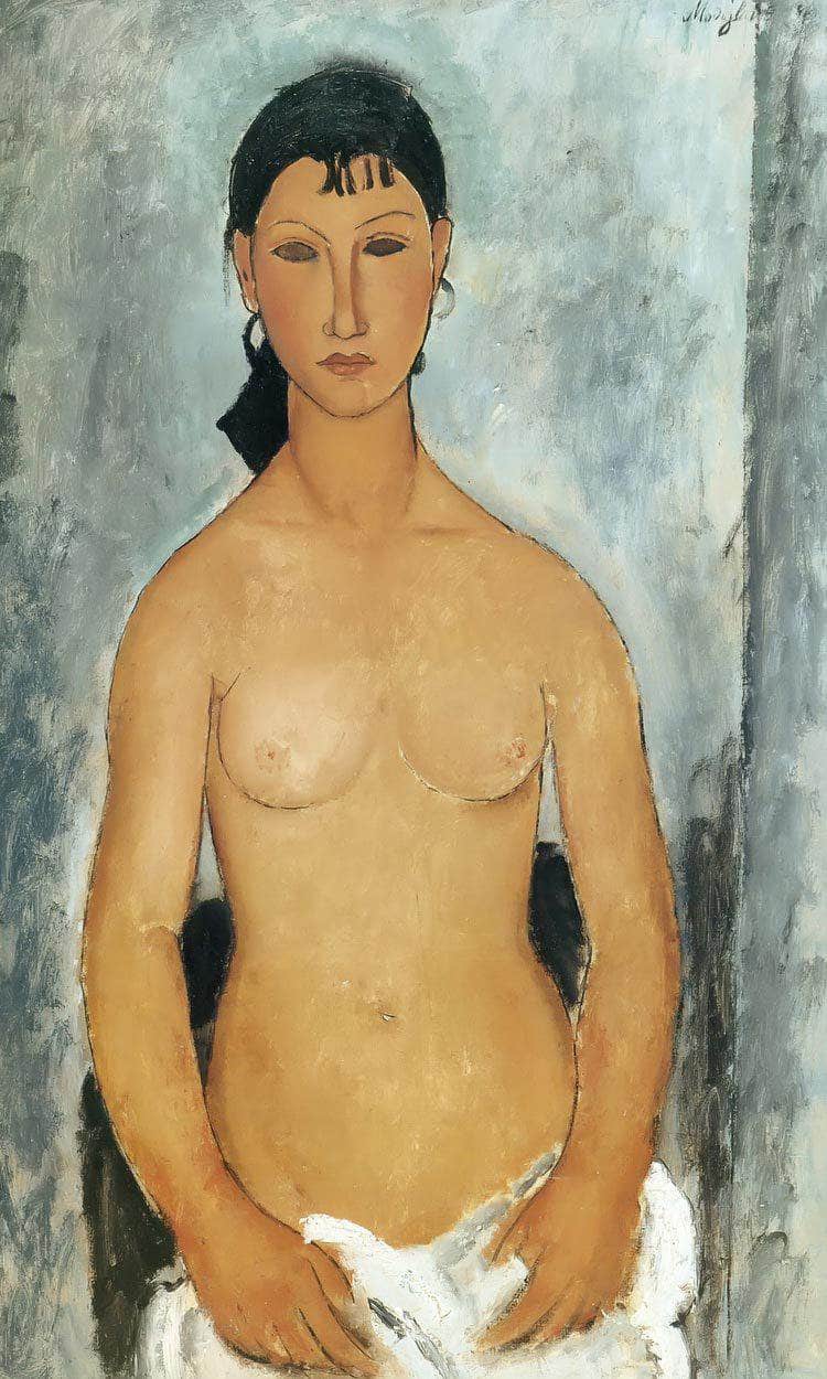 Standing Nude  Elvira 1918 By Amedeo Modigliani Fine Art Print