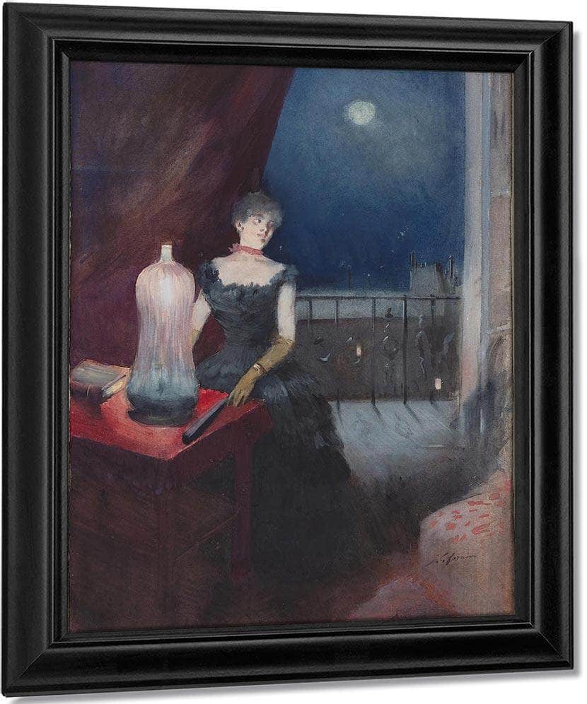 Standing Woman With A Fan Jean Louis Forain By Fine Art Print