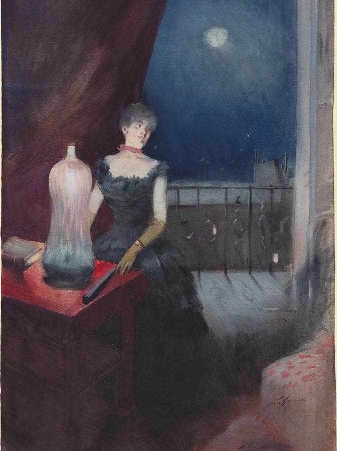 Standing Woman With A Fan Jean Louis Forain By Fine Art Print