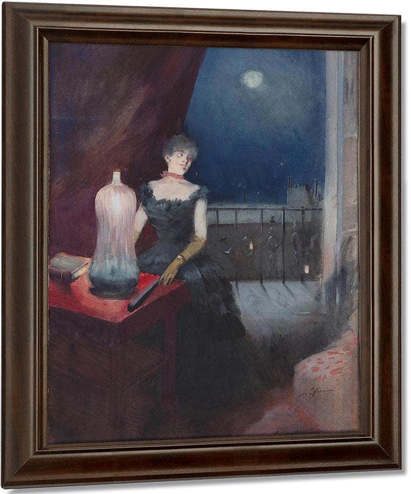 Standing Woman With A Fan Jean Louis Forain By Fine Art Print