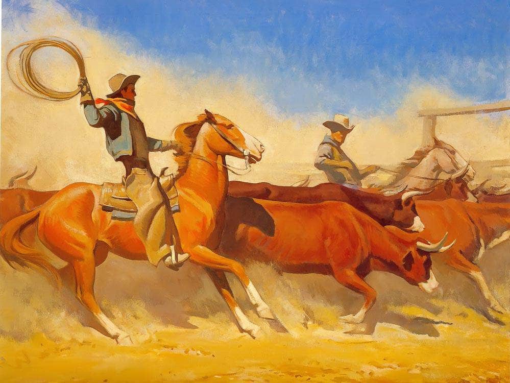 Steers To Market By Maynard Dixon Fine Art Print