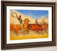 Steers To Market By Maynard Dixon Fine Art Print