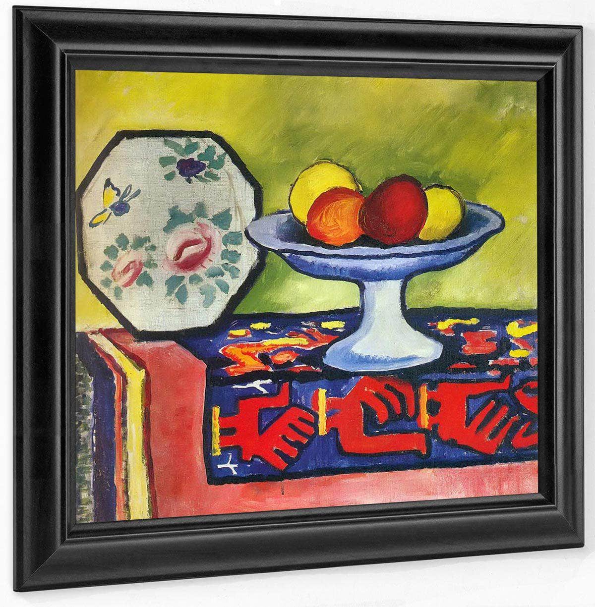Stil Life With Apple Bowl And Japanese Plate By August Macke Fine Art Print