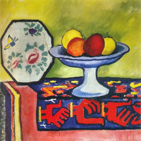 Stil Life With Apple Bowl And Japanese Plate By August Macke Fine Art Print