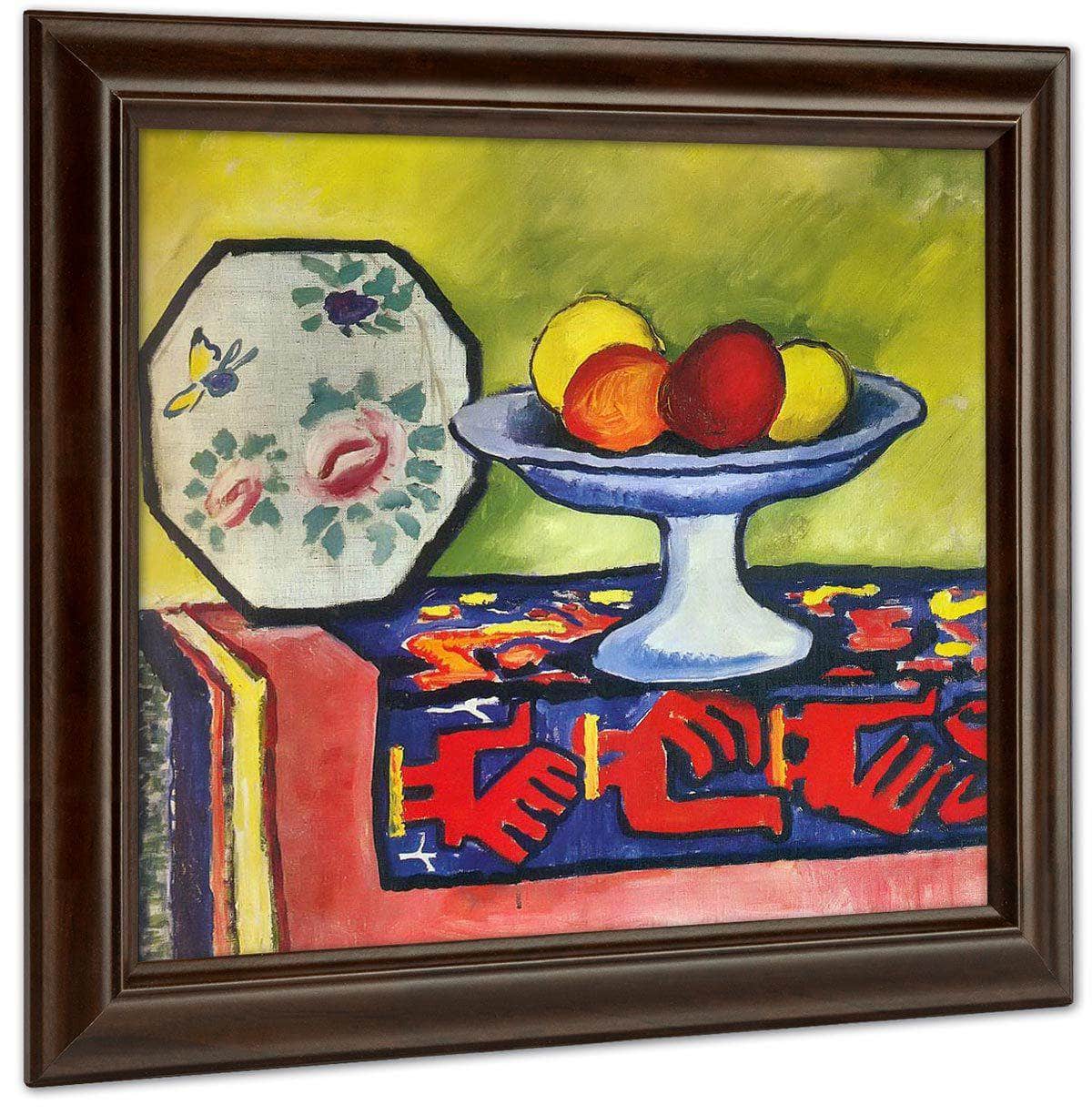 Stil Life With Apple Bowl And Japanese Plate By August Macke Fine Art Print
