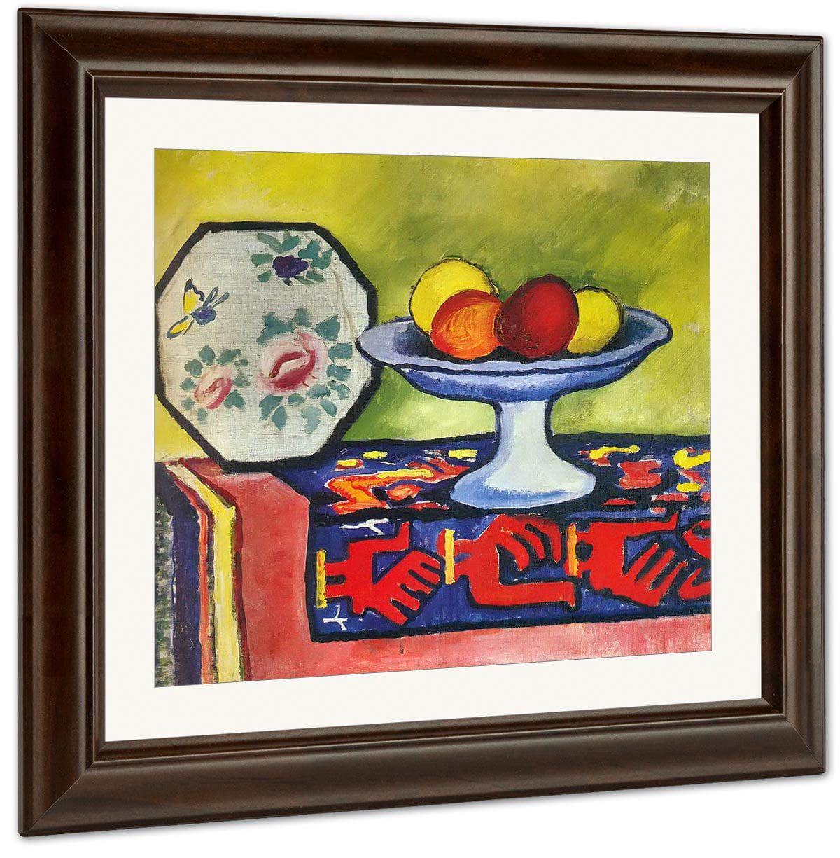 Stil Life With Apple Bowl And Japanese Plate By August Macke Fine Art Print