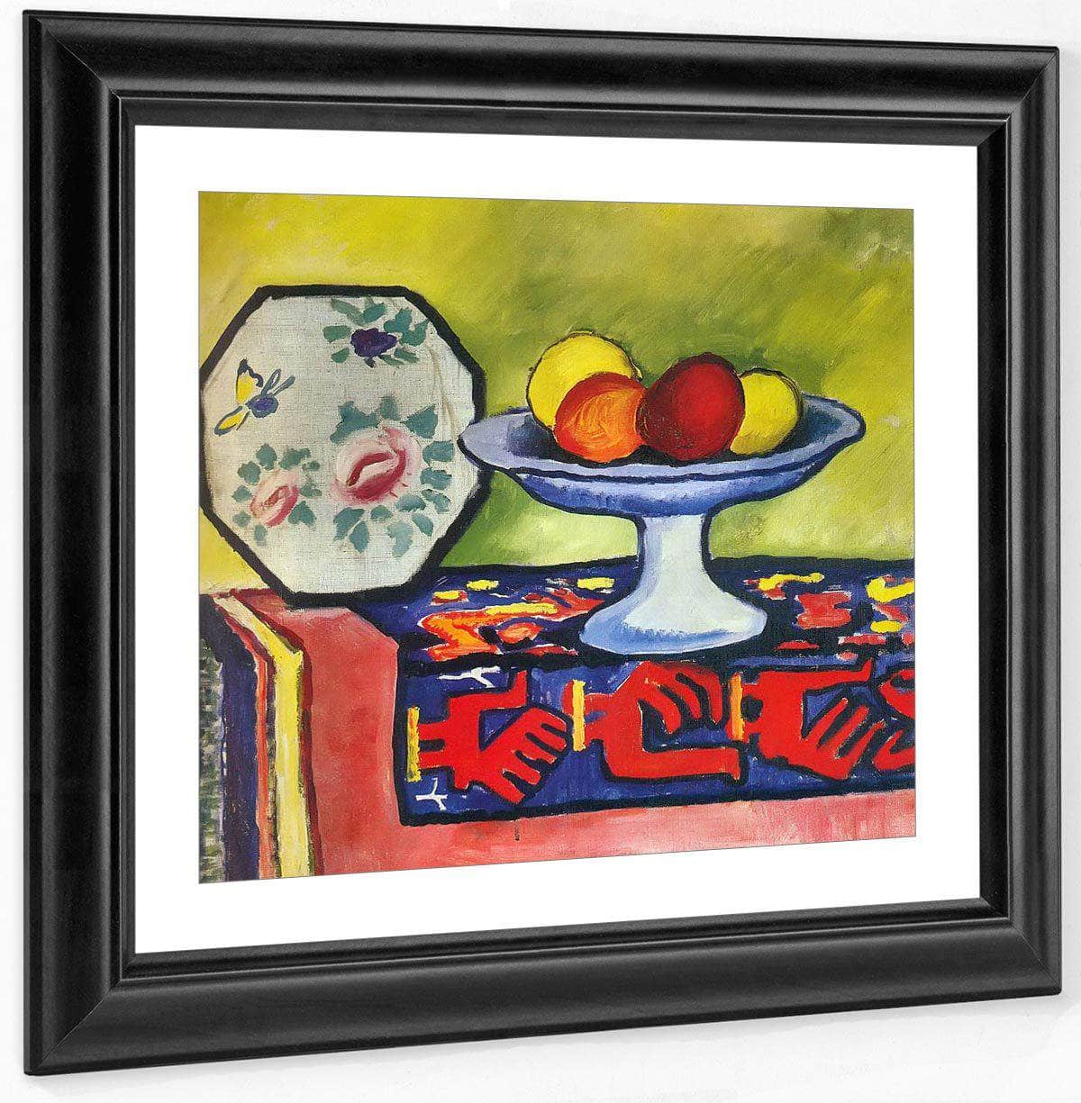 Stil Life With Apple Bowl And Japanese Plate By August Macke Fine Art Print