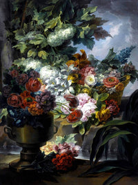 Still Life Fountain Urn Basket Of Roses Painting Miguel Parra Abril Canvas Art Fine Art Print