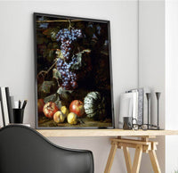 Still Life Grapes Hanging In Landscape Painting Abraham Brueghel Canvas Art Fine Art Print
