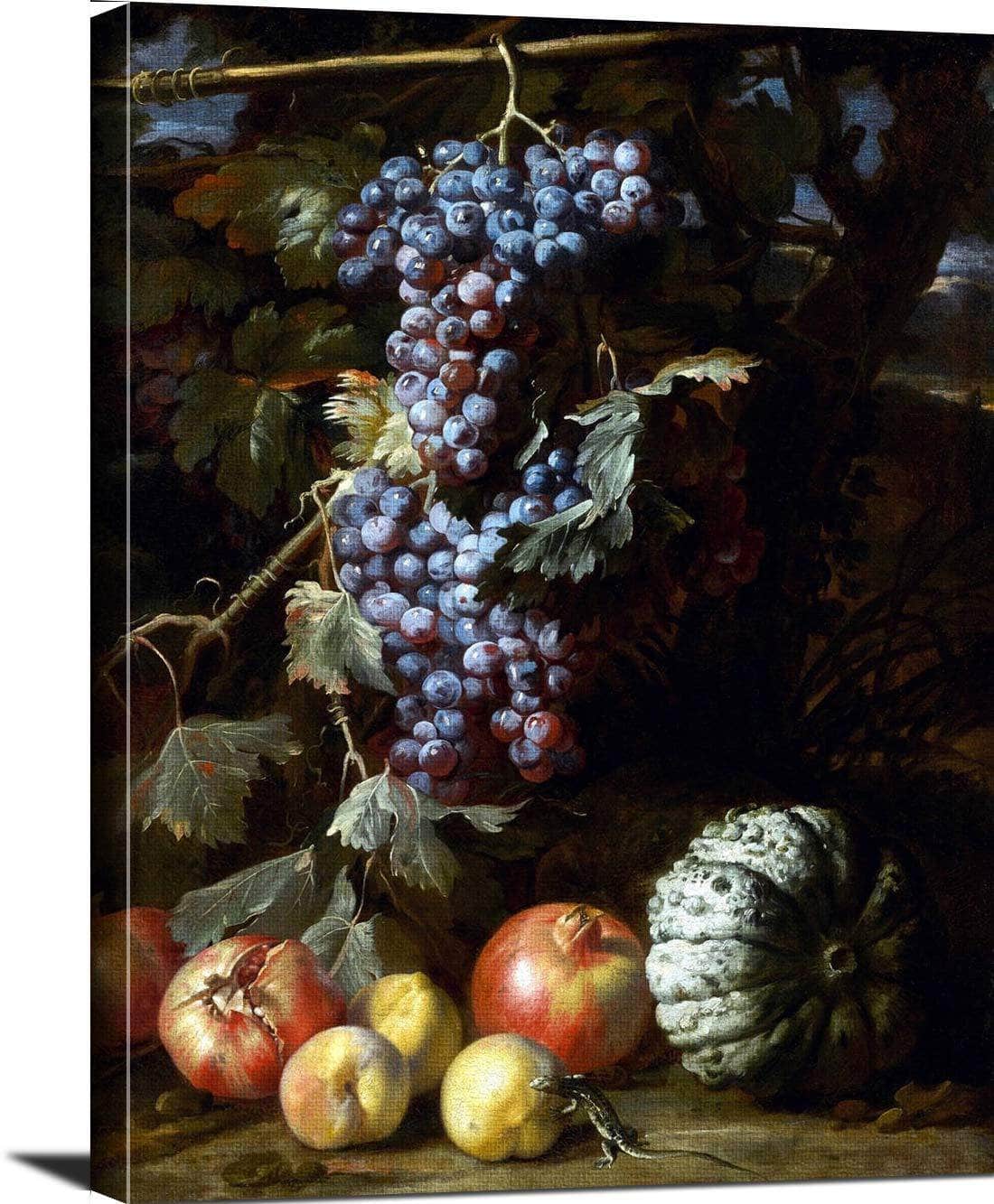 Still Life Grapes Hanging In Landscape Painting Abraham Brueghel Canvas Art Fine Art Print