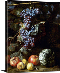 Still Life Grapes Hanging In Landscape Painting Abraham Brueghel Canvas Art Fine Art Print