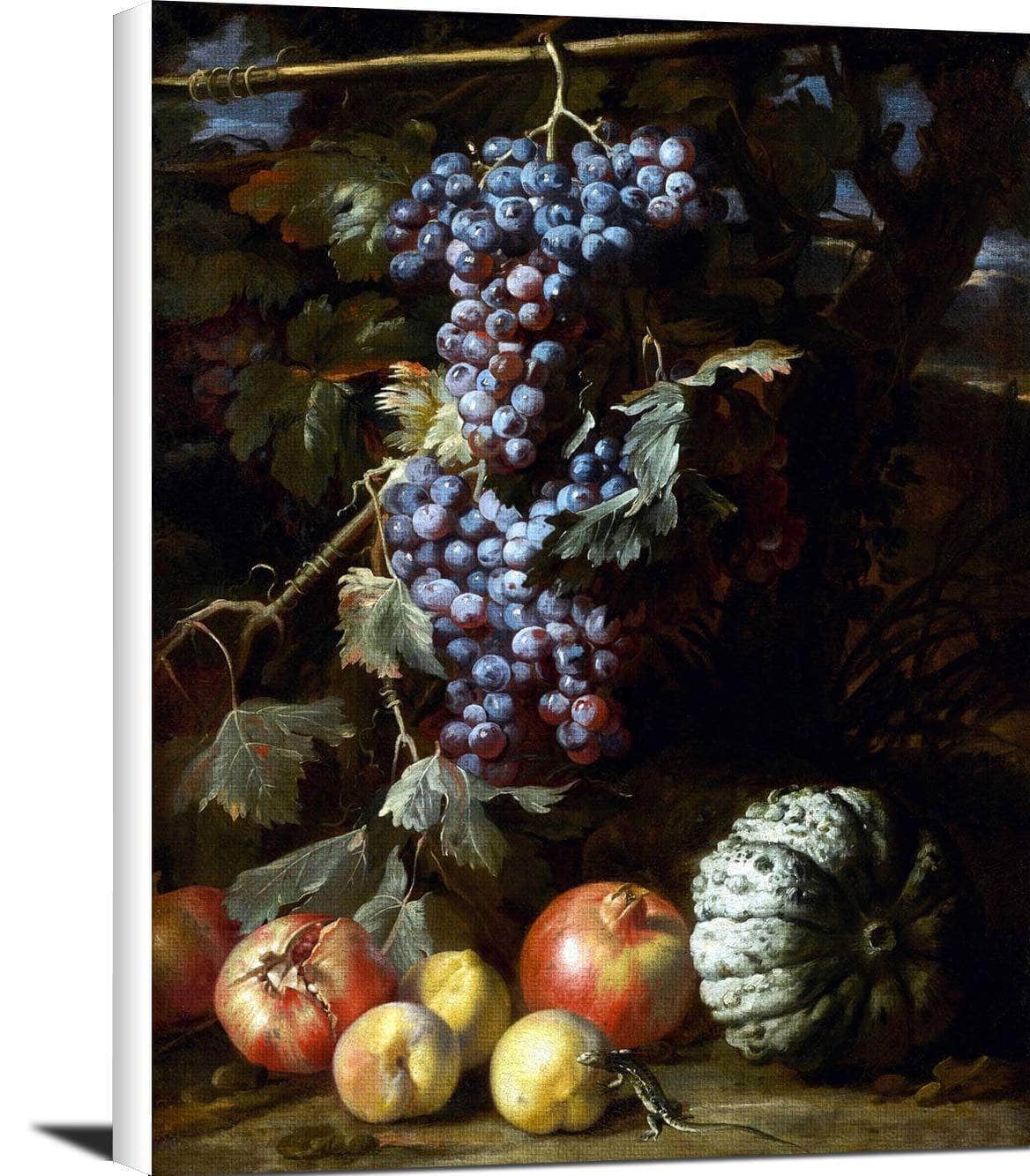 Still Life Grapes Hanging In Landscape Painting Abraham Brueghel Canvas Art Fine Art Print