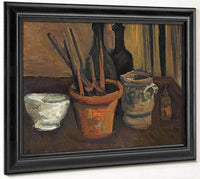 Still Life Of Paintbrushes In A Flowerpot By Vincent Van Gogh Fine Art Print