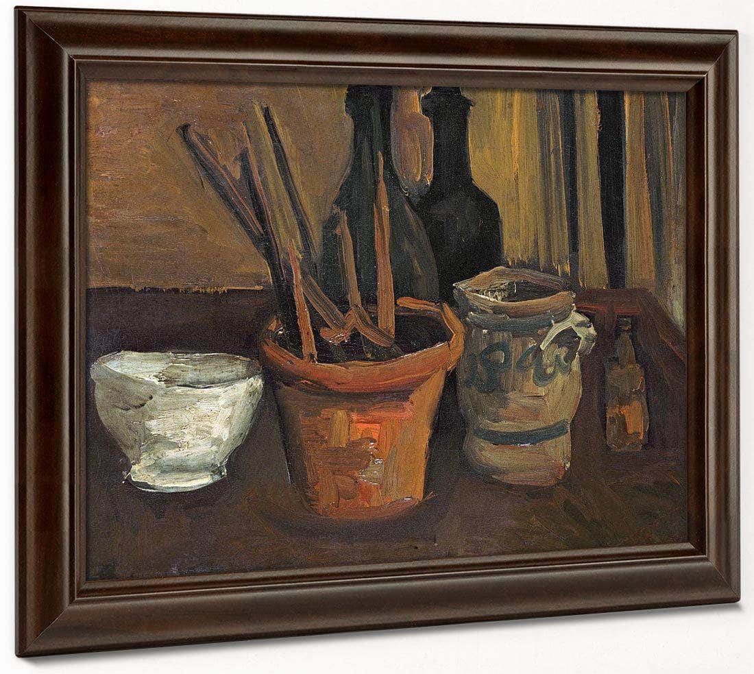 Still Life Of Paintbrushes In A Flowerpot By Vincent Van Gogh Fine Art Print