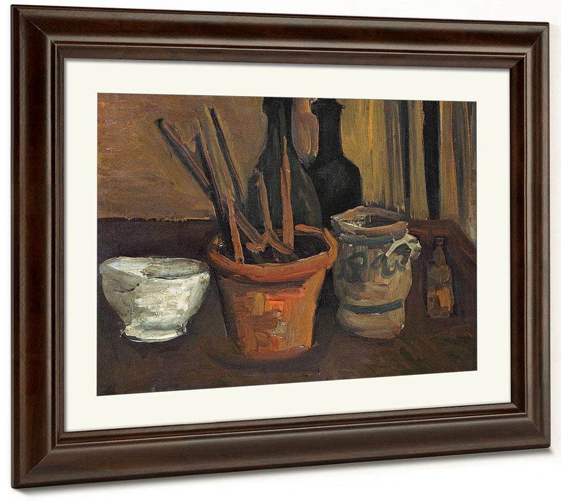 Still Life Of Paintbrushes In A Flowerpot By Vincent Van Gogh Fine Art Print