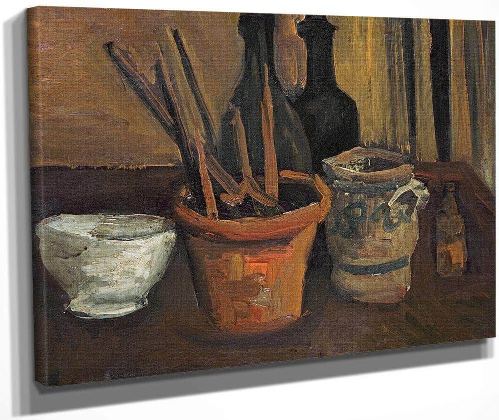 Still Life Of Paintbrushes In A Flowerpot By Vincent Van Gogh Fine Art Print