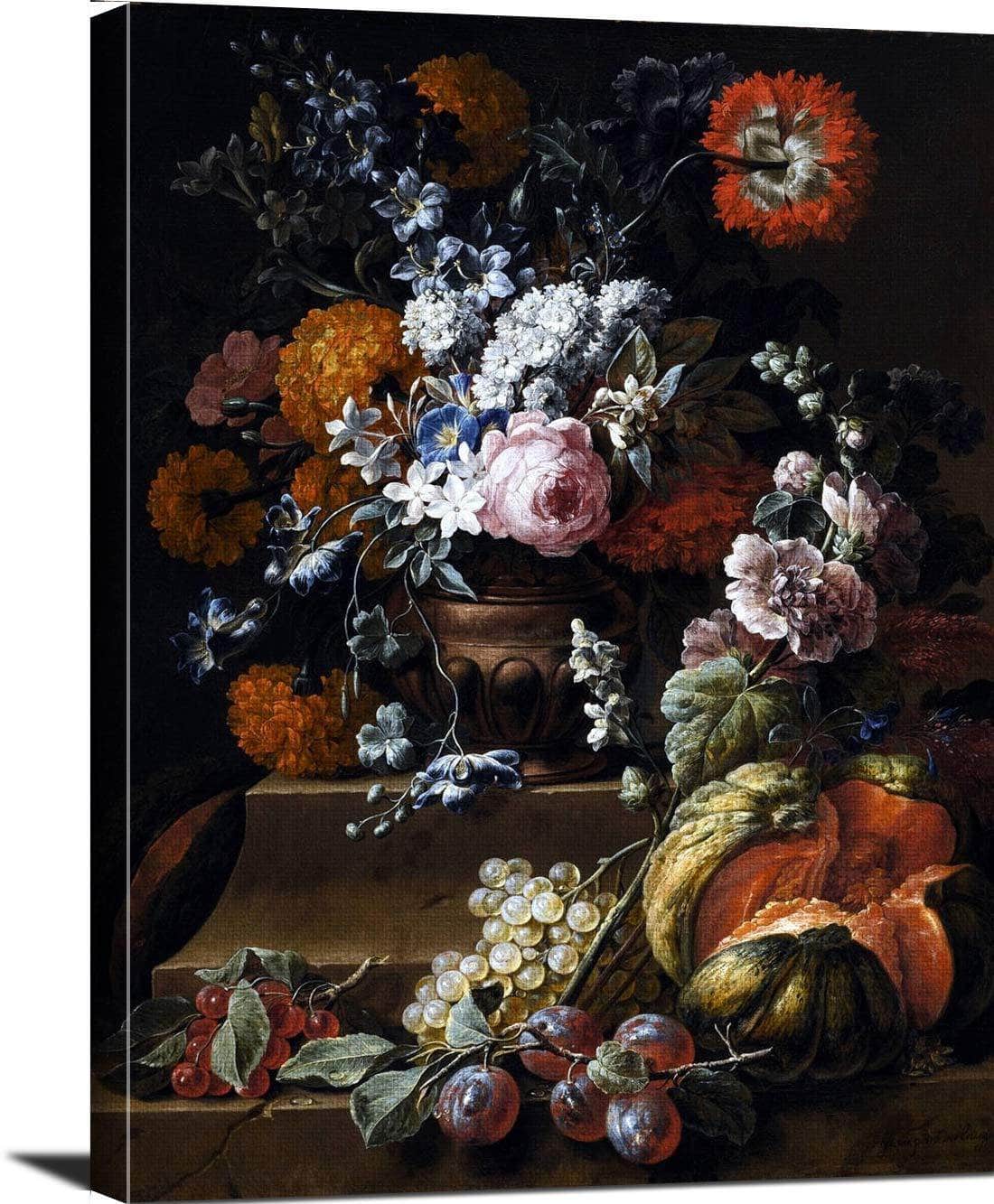 Still Life Various Flowers In A Vase Painting Gaspar Verbruggen Canvas Art Fine Art Print