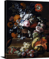 Still Life Various Flowers In A Vase Painting Gaspar Verbruggen Canvas Art Fine Art Print